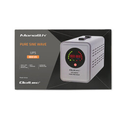 Záložný zdroj Qoltec 50720 UPS 800VA/560W čistý sínus, sivý